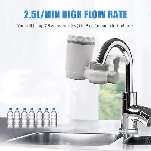 Faucet Water Filter with Activated Carbon – Advanced Filtration System for Clean, Safe Drinking Water, Reduces Chlorine, Sediments & Contaminants